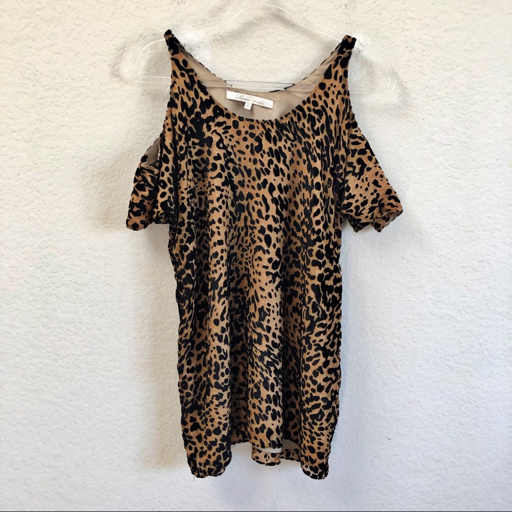 Lovers Friends Leopard Tunic Top Velvet Size XS